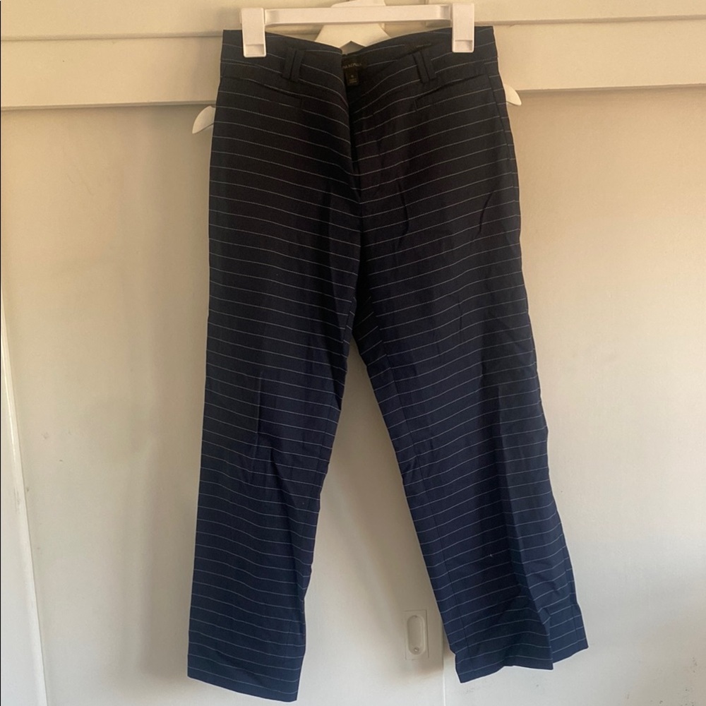 Banana Republic Navy Striped Logan Crop Pant